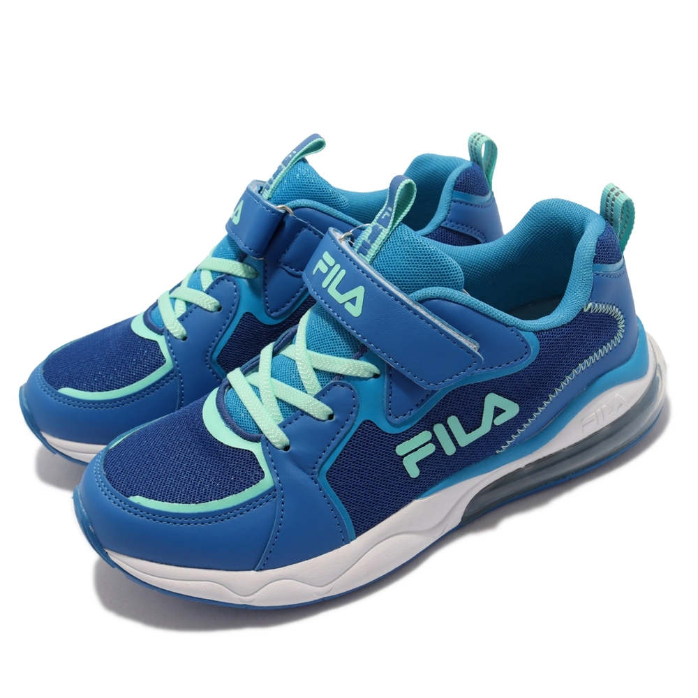 Fila 休閒鞋 J804V 基本款 童鞋 女鞋 斐樂 魔鬼氈 經典款 運動 百搭 中大童 藍 白 3J804V313