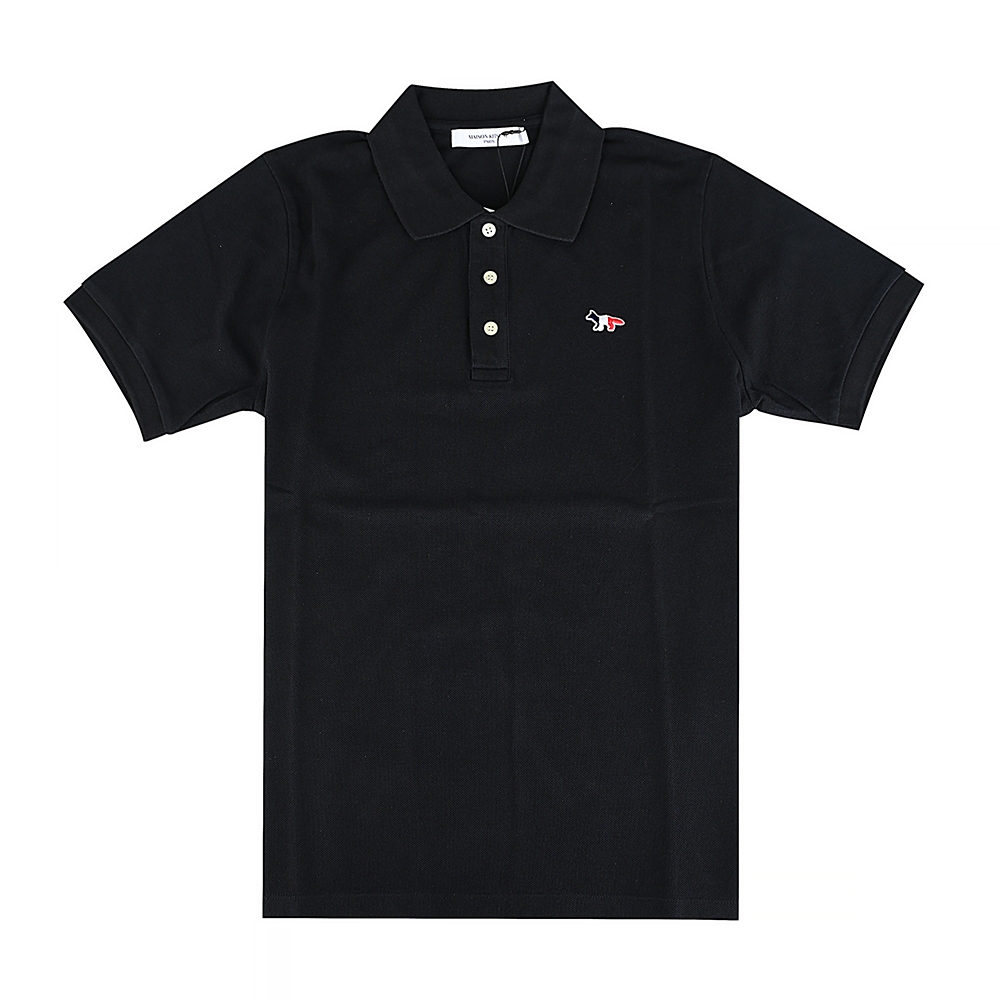 Maison Kitsuné 三色狐狸LOGO男士POLO衫(黑)