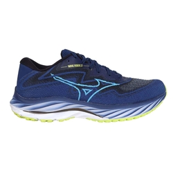 MIZUNO WAVE RIDER 27 SSW SW 男慢跑鞋-4E-寬楦 J1GC237653 丈青水藍綠