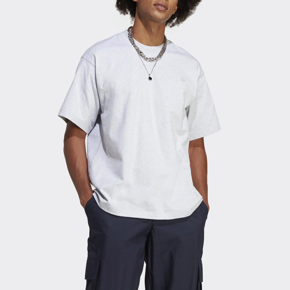 Adidas C Tee [IB9473] 男 短袖 上衣 T恤 亞洲版 經典 休閒 有機棉 舒適 簡約 百搭 淺灰