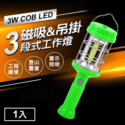 TheLife嚴選 三段調光3W COB LED 磁吸式手電筒(工作燈/警示燈/露營燈)