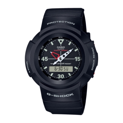 CASIO卡西歐 G-SHOCK 經典復刻 簡約時尚 黑x白 AW-500E-1E_47.7mm