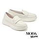 休閒鞋 MODA MODAY 日常百搭全真皮樂福厚底休閒鞋－ 白 product thumbnail 1