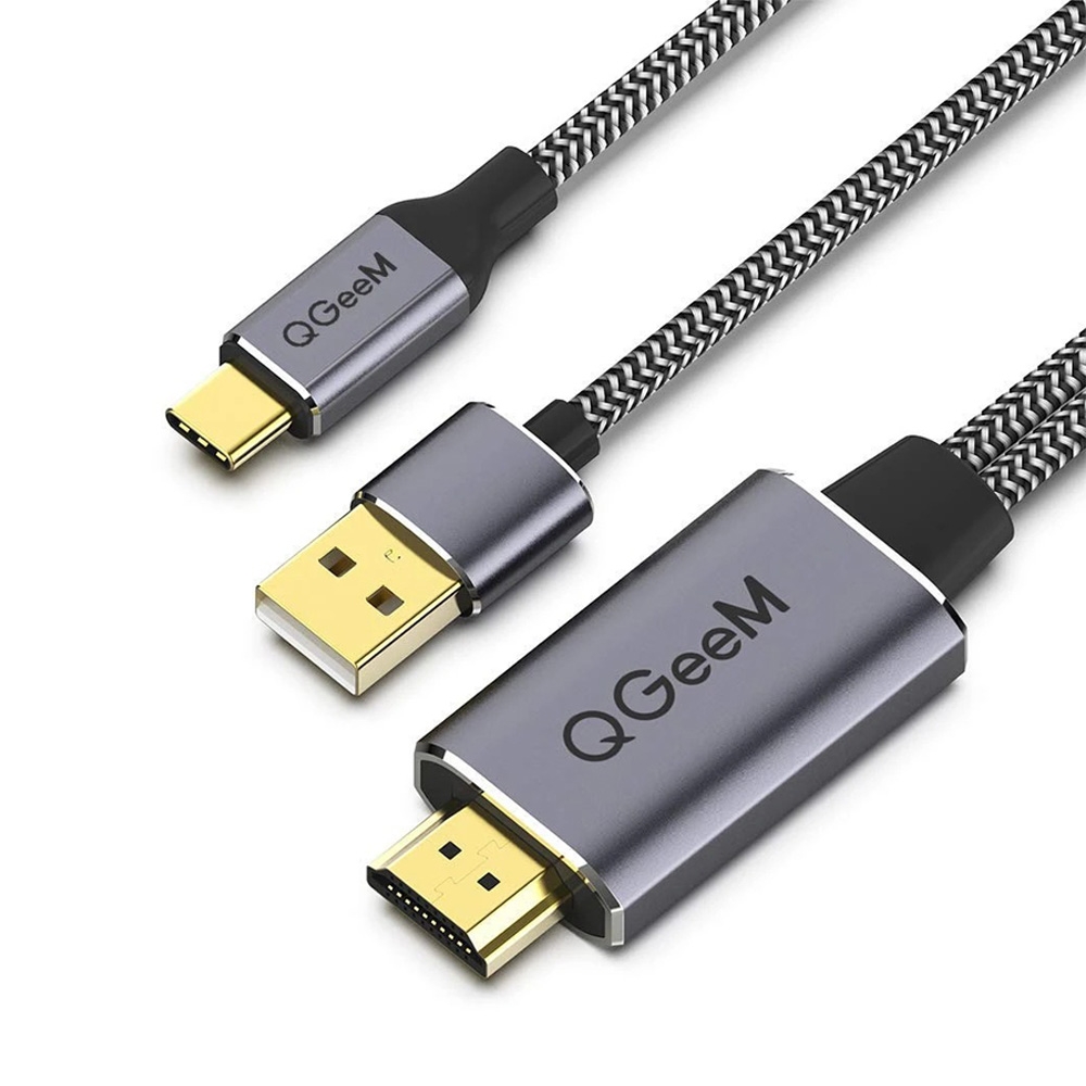 【美國QGeeM】Type-C轉HDMI/USB充電4K高畫質電腦影音傳輸線