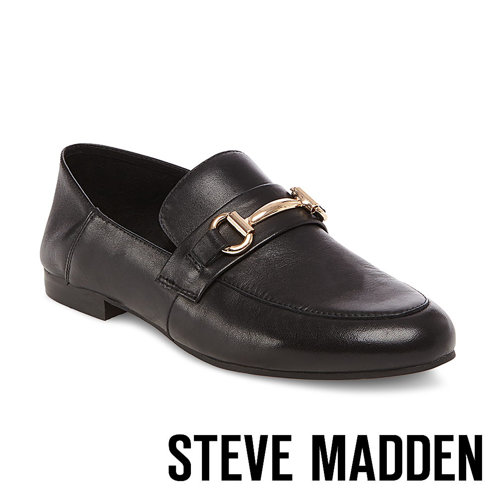 STEVE MADDEN-KERIN 馬銜扣真皮兩穿樂福鞋-黑色