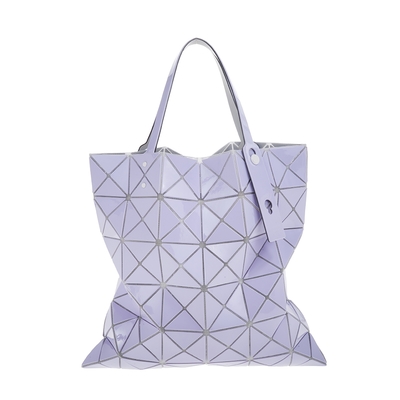 ISSEY MIYAKE 三宅一生 新款BAOBAO 亮面三角格6x6手提包 (質感紫/內裏灰)