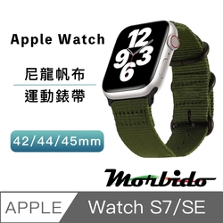 蒙彼多 Apple Watch S7/SE 42/44/45mm運動尼龍帆布錶帶