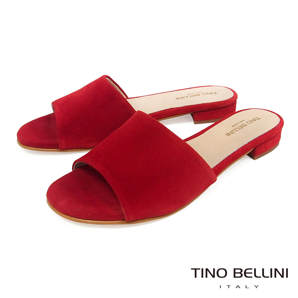 Tino Bellini 西班牙進口極簡自然風平底涼拖鞋 _ 紅