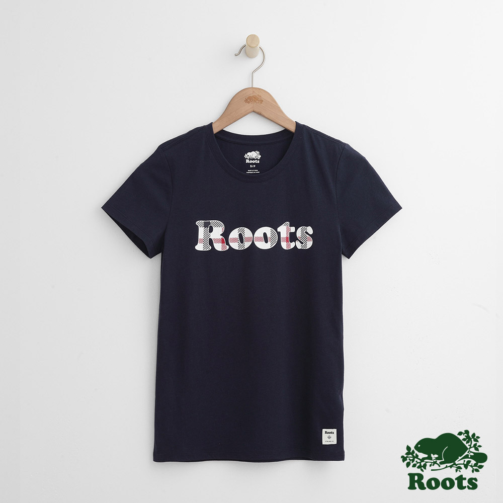 Roots -女裝- 康瓦爾短袖T恤 - 藍