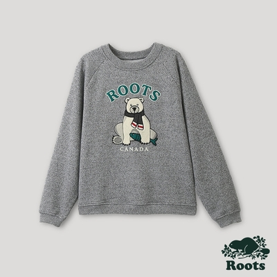 Roots 女裝- 經典傳承系列 動物圖案圓領上衣-灰色