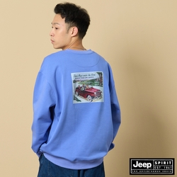 JEEP 品牌LOGO圖騰刷毛大學T (男女適穿) -藍色