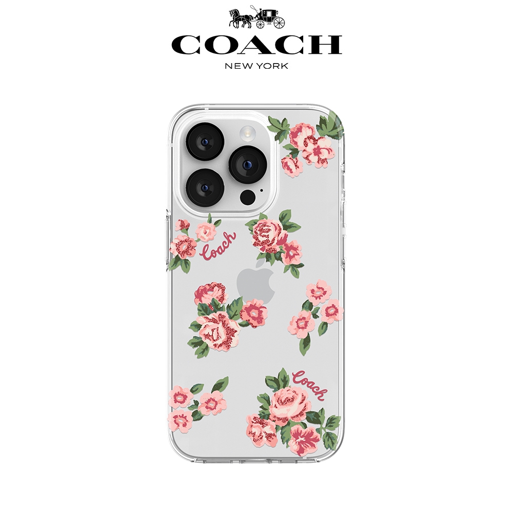【COACH】iPhone 14 Pro 精品手機防摔保護殼 龐克玫瑰
