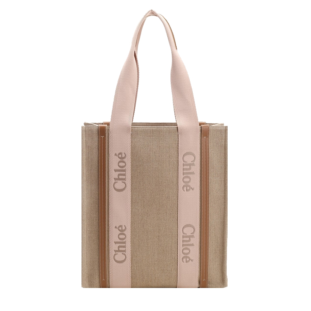 Chloe Woody tote bag 新款帆布直立托特包(粉色)