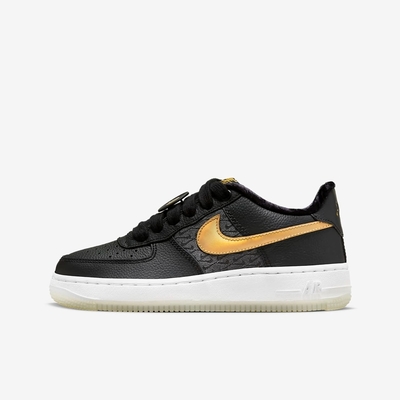 NIKE AIR FORCE 1 LOW LV8 BG 男女大童休閒鞋-黑金-FN6977010