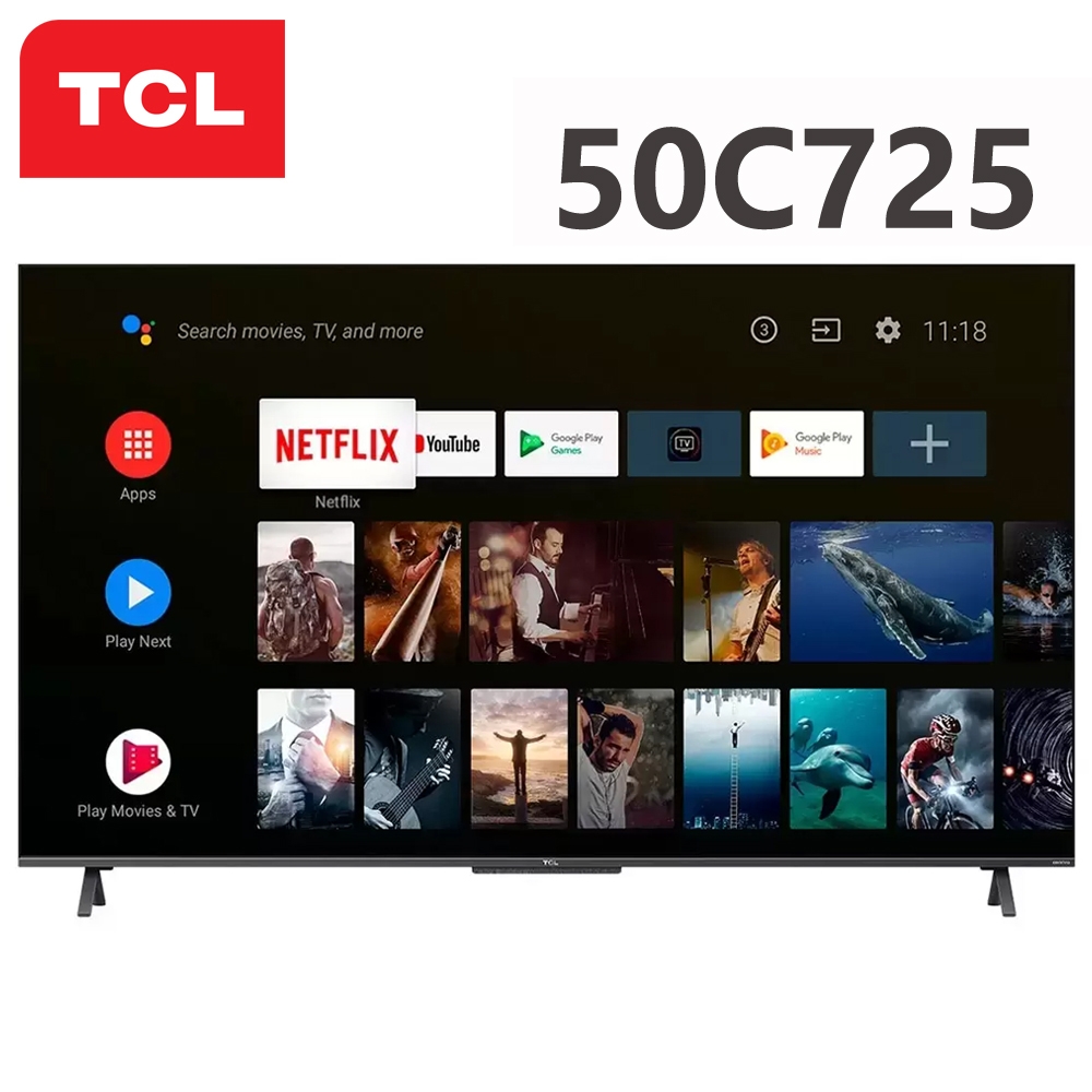 TCL 50吋 4K QLED量子連網液晶顯示器 50C725