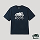 Roots男女共款-宇宙探索系列 數位海狸有機棉短袖T恤-深藍色 product thumbnail 1