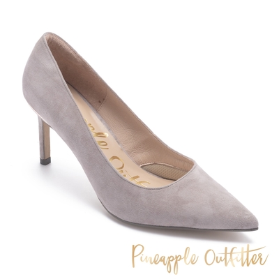 Pineapple Outfitter-PENNIE 質感羊絨尖頭高跟鞋-灰色