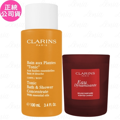 CLARINS 克蘭詩 居家香氛美體保養組(香醍精油蠟燭50g+芳香調和沐浴精100ml)(公司貨)