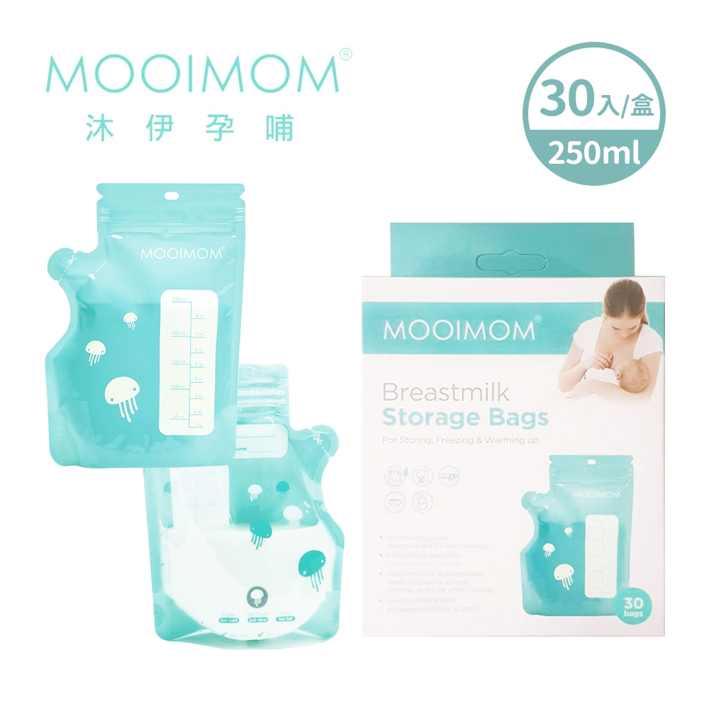 MOOIMOM 沐伊孕哺 站立式感溫母乳儲存袋-250ml (30入) / 8組共240入