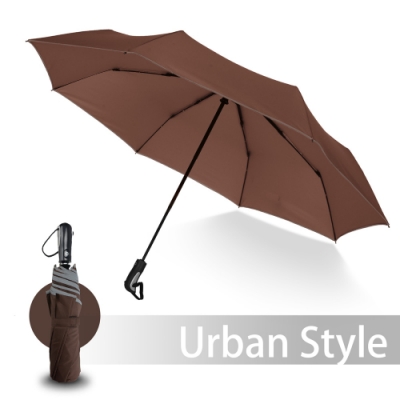2mm 都會行旅 超大傘面抗風自動開收傘 (咖啡)