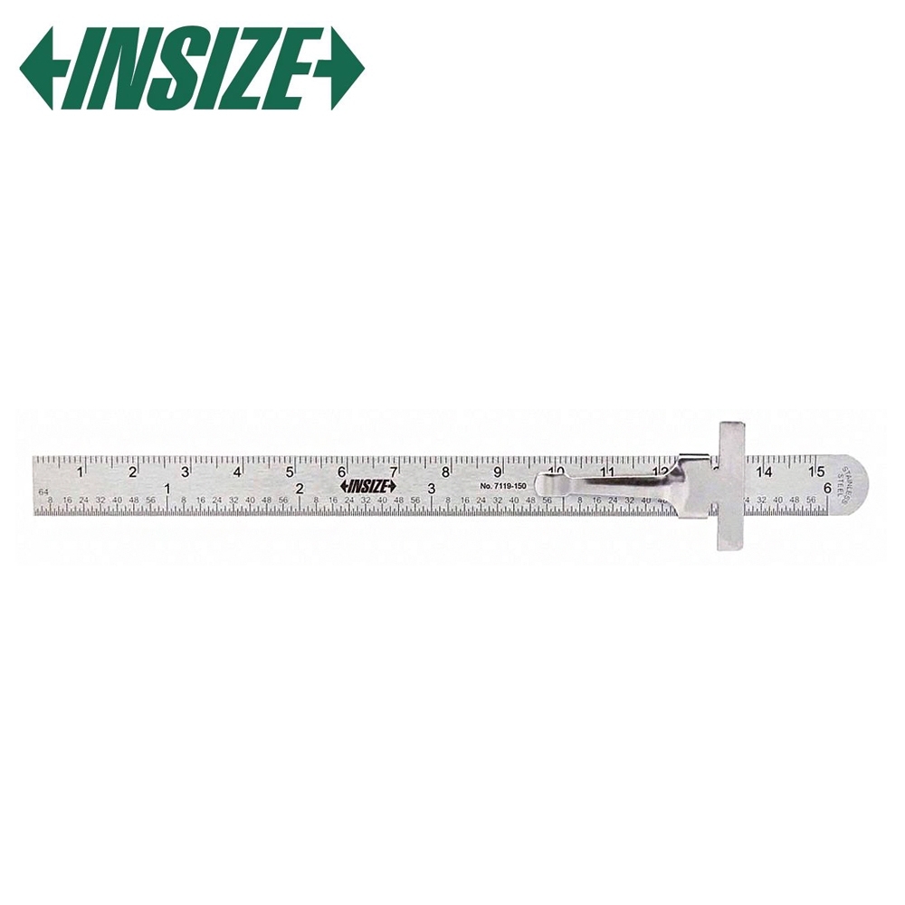 【INSIZE】直尺 附口袋固定夾-150mm(7119-150)