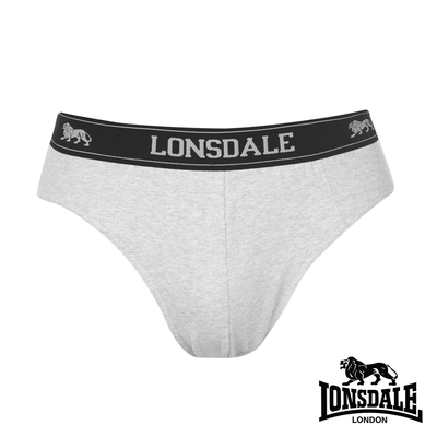 【LONSDALE 英國小獅】英式型男-低腰三角內褲2入組(灰色) LT421069