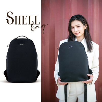 AXIO Shell Backpack 經典手作頂級貝殼包(shell-BB) 黔黑色(shell-BK) 克拉米色