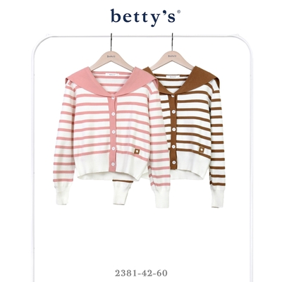 betty’s貝蒂思 條紋水手領開襟針織上衣(共二色)
