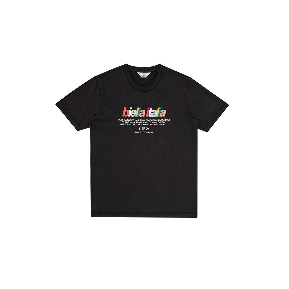 FILA 中性短袖圓領T恤-黑色 1TEX-5456-BK