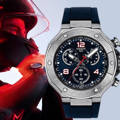 TISSOT 天梭 官方授權 MOTOGP 75週年限量版 2024 三眼計時手錶 送禮推薦-45mm T1414171704700