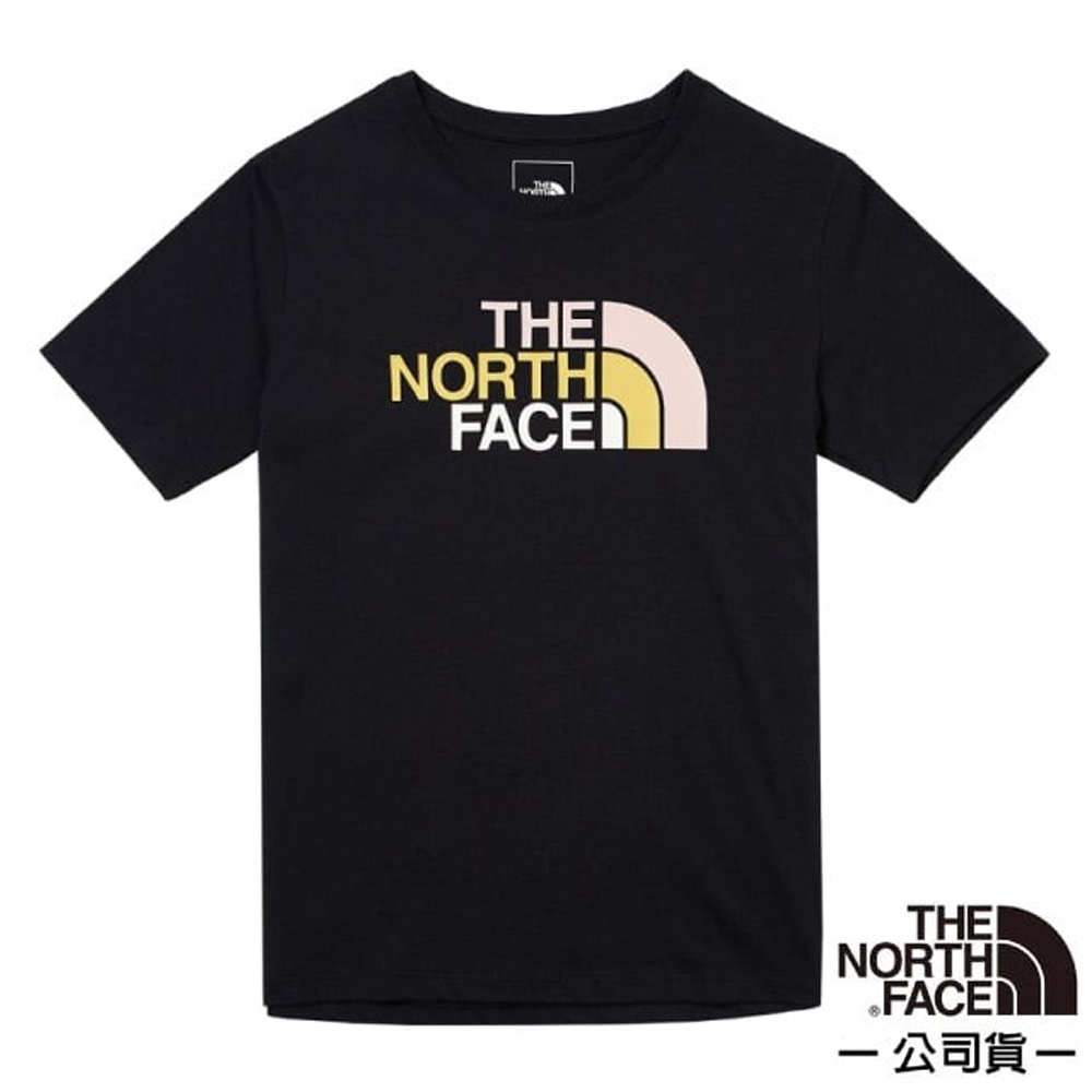 【The North Face】女 純棉品牌LOGO短袖T恤.上衣_88G8-JK3 黑色