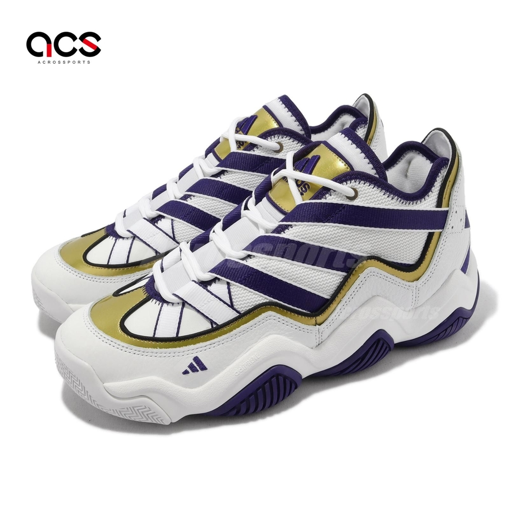 adidas 籃球鞋Top Ten 2010 男鞋白紫金皮革Kobe 湖人Lakers 愛迪達