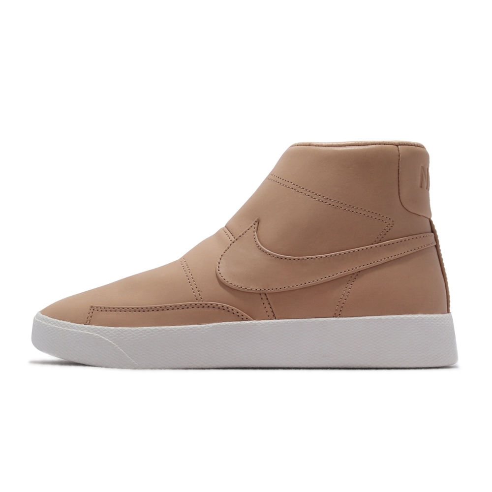 Nike NikeLAB Blazer Advncd 男鞋休閒鞋皮革拉鍊高筒球鞋奶茶色卡其