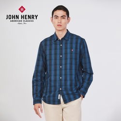 JOHN HENRY 純棉休閒格紋襯衫-二色