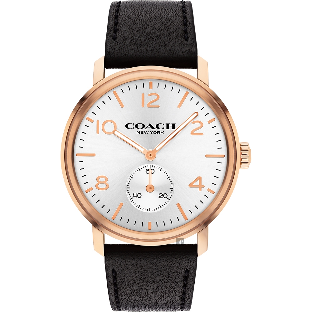 COACH 時尚小秒盤紳士手錶-42mm CO14602543