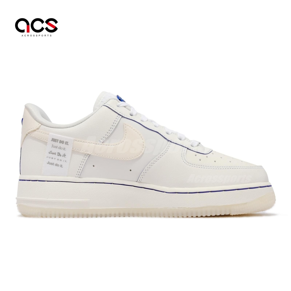 Nike 休閒鞋Wmns Air Force 1 07 LX 女鞋海鹽奶油白藍AF1 反光經典拼接