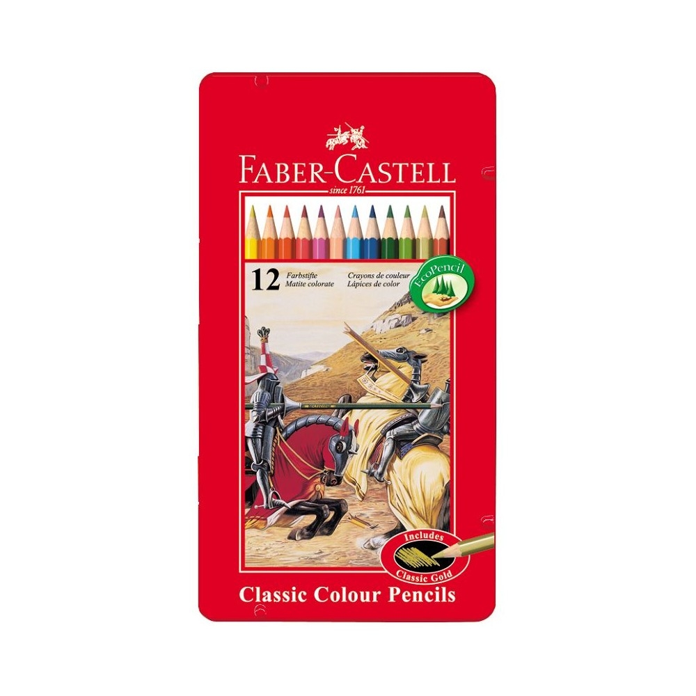 FABER-CASTELL 輝柏 油性 彩色鉛筆 油性色鉛筆 鐵盒 12色 /盒 115844