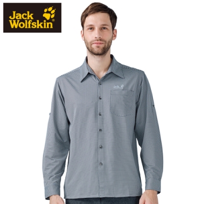 【Jack Wolfskin 飛狼】男 彈性長袖排汗襯衫『深灰』
