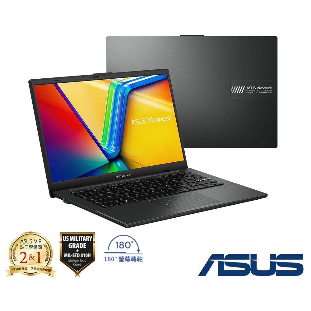 ASUS E1404GA 14吋文書筆電 (N100/8G/256G/Win11 Home/Vivobook Go 14/混成黑)