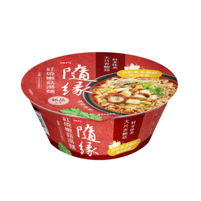 隨緣-紅燒嫩菇湯麵 96克(8碗/箱)