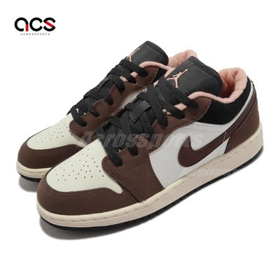 Nike 休閒鞋 Air Jordan 1代 Low SE GS 喬丹 AJ1 大童 小摩卡 Mocha 女鞋 咖啡 白 DM0589-200