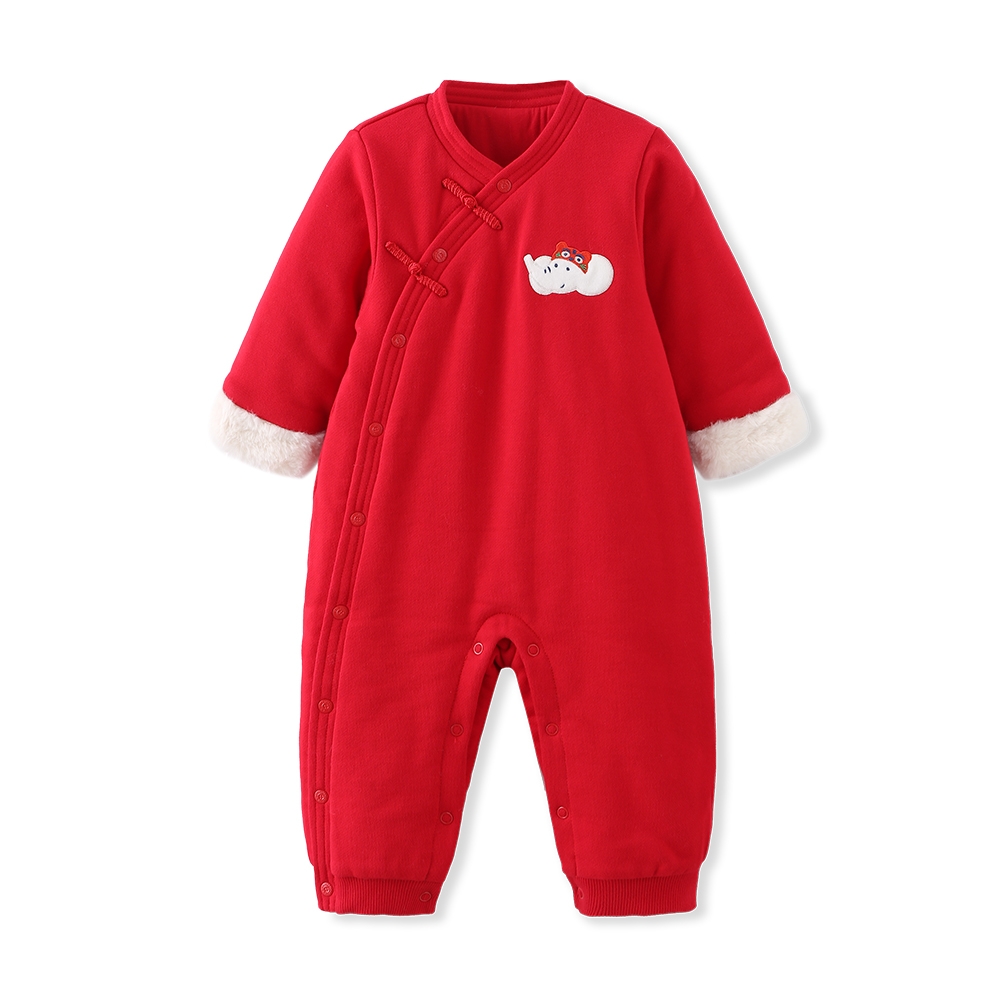 【麗嬰房】EASY輕鬆系列 嬰童新年喜氣連身裝 -紅色(66cm~81cm)