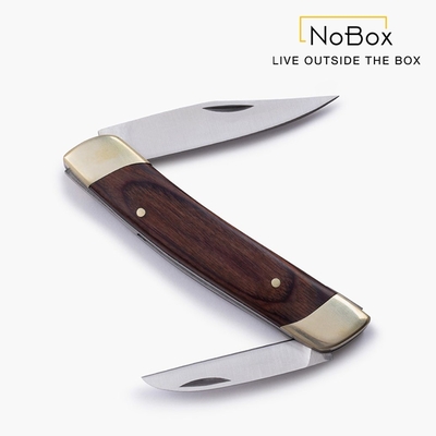 NoBox 01-0008 雙刃口袋刀 Double Blade Pocket Knife 原木色