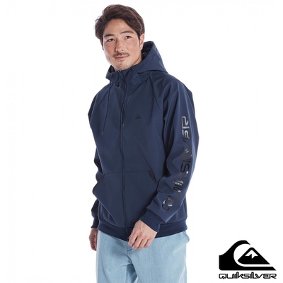 【QUIKSILVER】BLOCK HOOD ZIP JK 防潑水連帽外套 海軍藍