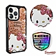 三麗鷗 Kitty iPhone 13 Pro 6.1吋軍規防摔鏡面水晶彩鑽手機殼-豹紋凱蒂 product thumbnail 1