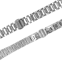 Watchband / 20.21.22.23.24.26.28mm / 各品牌通用 蝴蝶雙壓扣 不鏽鋼錶帶-銀色