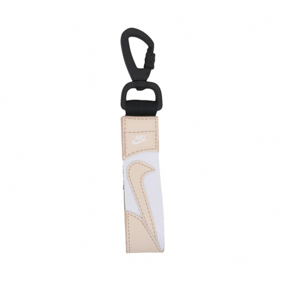 Nike 鑰匙圈 Premium Key Holder 粉橘 白 皮革 勾勾 荔枝皮 N101104880-6OS