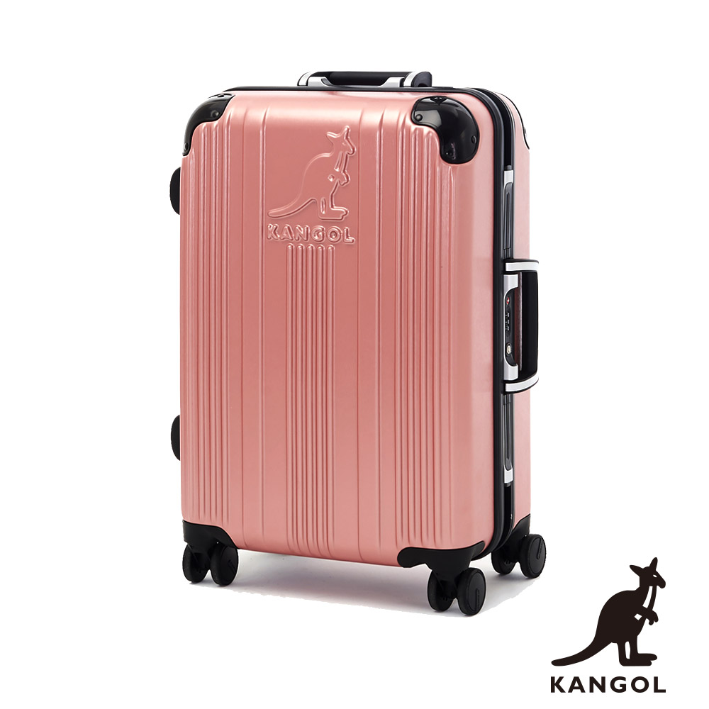 KANGOL-讓世界隨你跳動 80週年紀念款全PC鋁框20吋行李箱 -粉玫