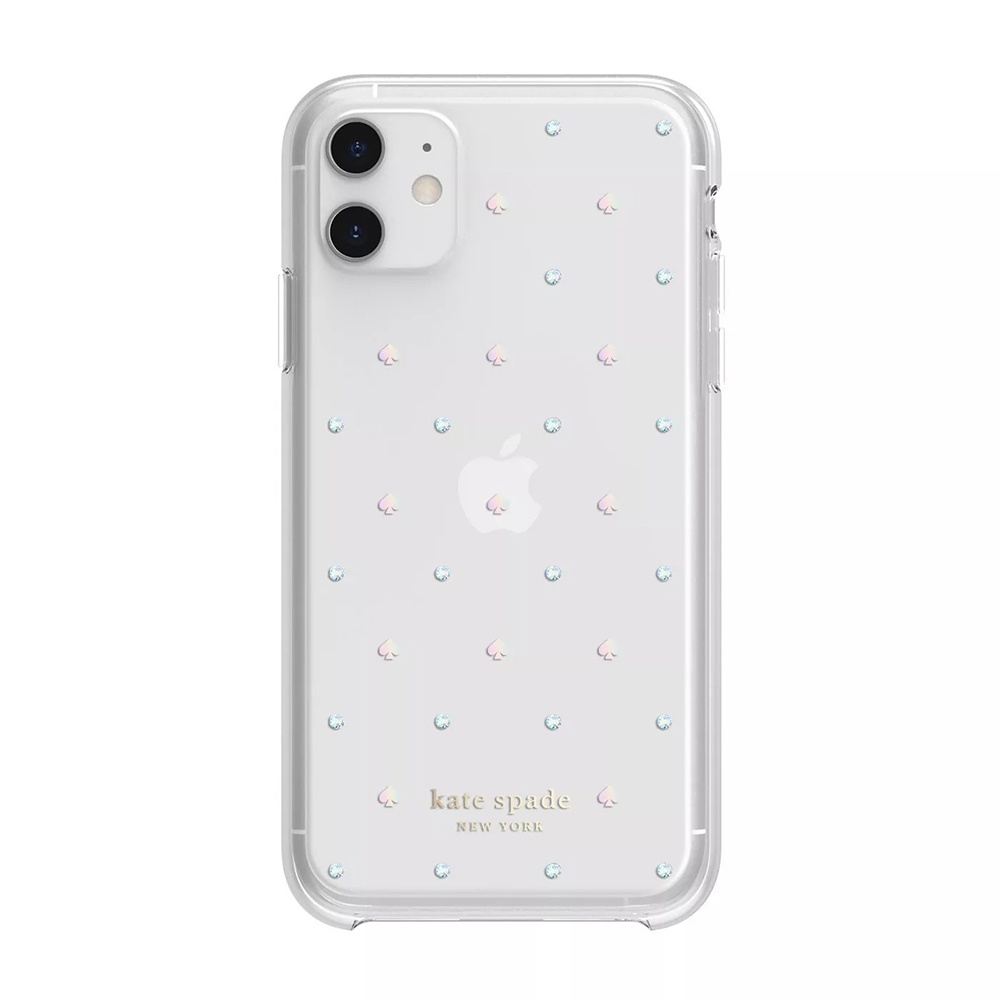 Kate Spade Iphone 11 手機保護殼 套 霓虹黑桃 彩鑽 Apple適用手機殼套 Yahoo奇摩購物中心