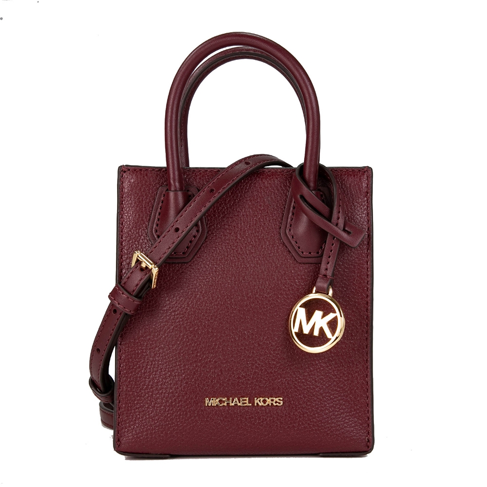 Michael Kors 迷你MERCER金字手提斜背琴譜包(酒紅)